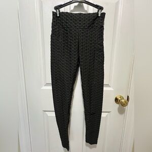 Textured Black Women's Leggings